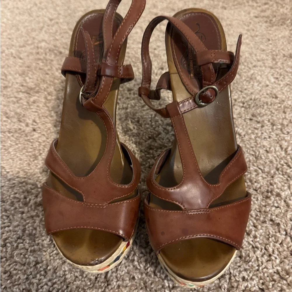 Unlisted Brown Platform Espadrille Sandals